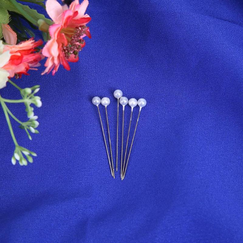 Agujas de coser con cabeza de perla redonda, alfileres de punto, accesorios de ramillete de novia, perfecto para costura artesanal, herramientas de ropa, 100 Uds.