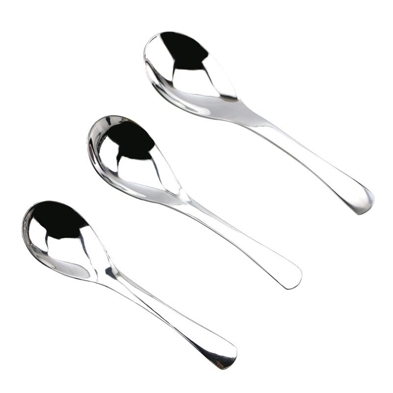 Silver stainless steel soup spoon palace metal round head spoon stirring spoon coffee spoon home kitchen tableware