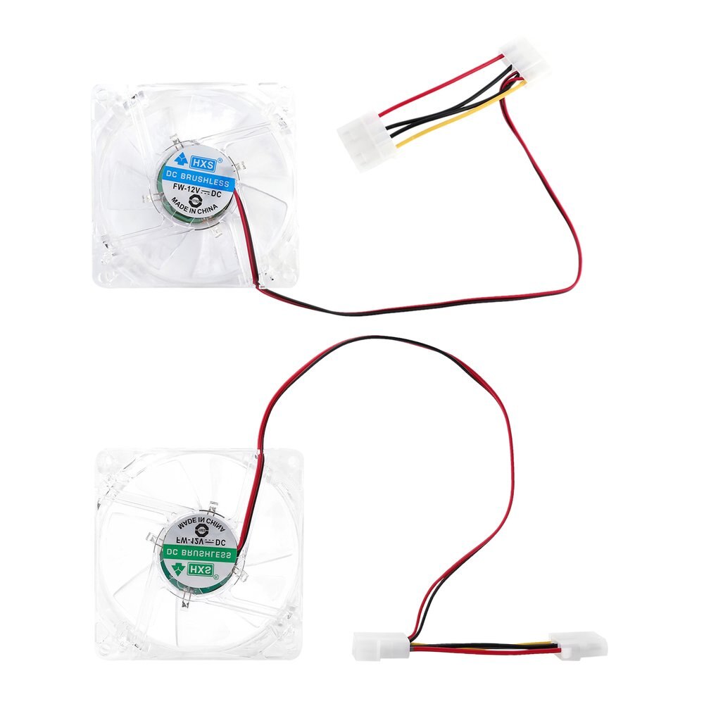 Computerlüfter 80mm 4 leds 8cm 8025 pc-gehäuselüfter mit blauer und farbiger beleuchtung, bestseller