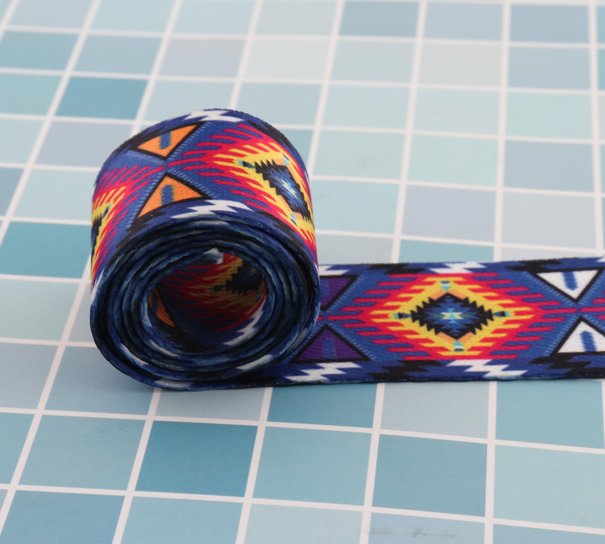 2" Colorful Webbing With Letter Pattern Ribbon Polyester Cotton Canvas Webbing Belt Strap Garments Ribbon for DIY: 5yards