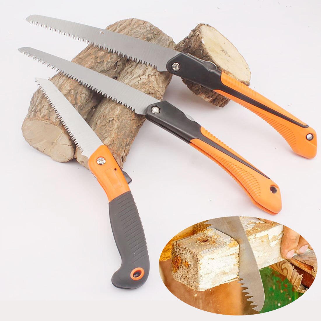 Fruit Tree Pruning Garden Saw Household Folding Saw With TPR Handle Foldable Saw Agricultural Handsaw Tool 150/210/250mm