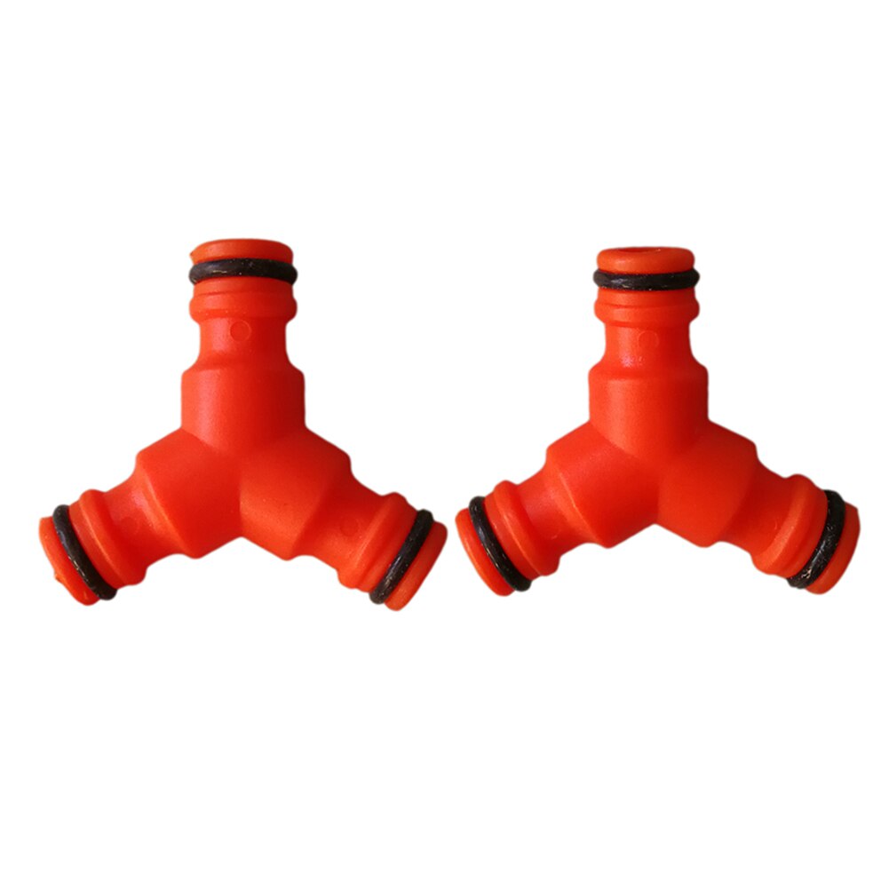 Garden Hose Pipe Splitter Plastic Water Quick Connector Irrigation Tool Pipe Connector water tap adapter hose fitting connection: 2Pcs Red
