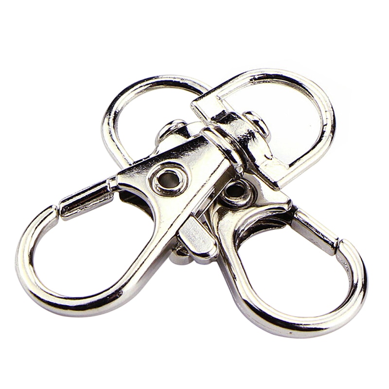 60 Stks/set Metalen Karabijnhaak Clip Swivel Trigger Hond Gesp Sleutelhanger Keyhooks Diy Craft Karabijn (30 Stuks Sluitingen + 30Pcs D Ring)