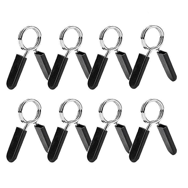 Paquete de 8 collares de resorte para Mancuernas, pinzas de ejercicio para Barra de pesas, mancuernas, gimnasio, entrenamiento de Fitness, levantamiento de pesas