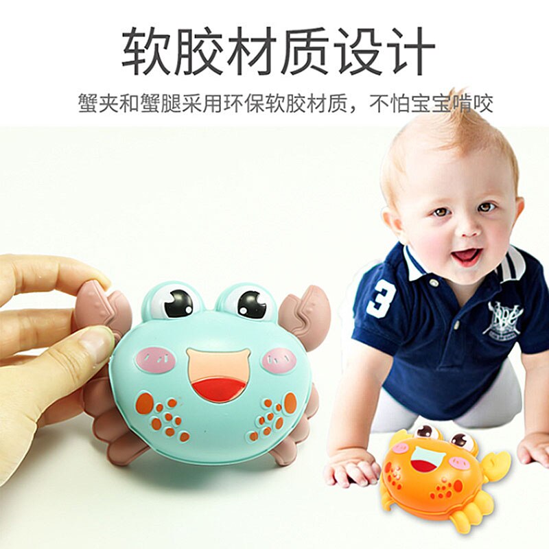 Baby press kruipende krab grappig terugtrek speelgoed schattig klassiek opwindbaar plastic kruipkrab opwindspel badspeelgoed voor kinderen