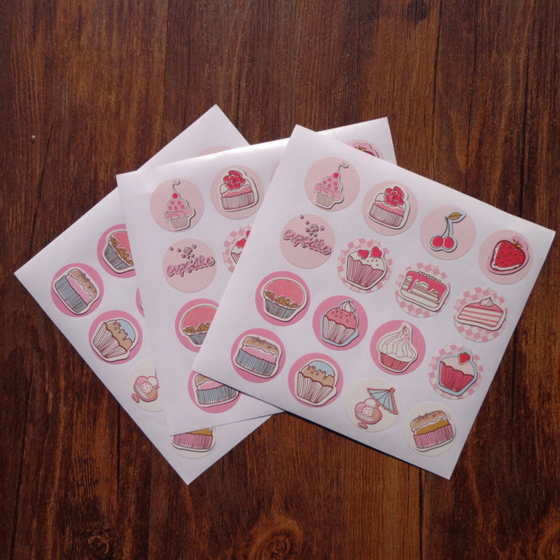 160pcs/pack Pink Cupcake Box Sealing Stickers Decorative Label Sticker Wedding Sealing Sticker Event Party Supplies