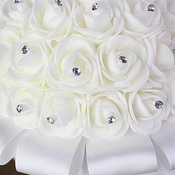 Bukett med brudepike silke blomster bryllup skum blomster hvit rose brude bukett hvit sateng romantisk bryllup bukett