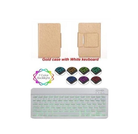 Wireless Keyboard Cover Stand Case for Huawei MediaPad M5 Lite 8.0 Tablet Bluetooth Keyboard + Stylus + OTG Cable: Blue