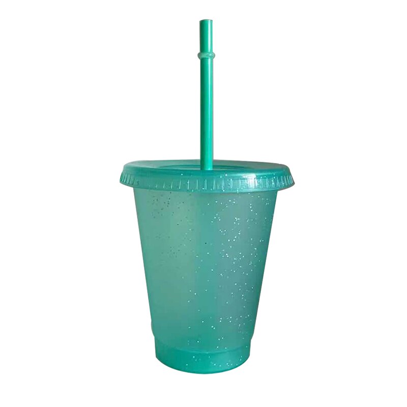 Tasse de voyage créative en plastique avec paille, 5 pièces, 700ml, pour boisson fraîche, café, jus de thé, Smoothie, réutilisable: small blue