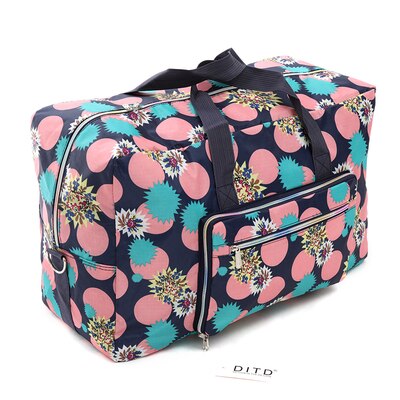 Bolso de viaje plegable con estampado de dibujos animados para mujer, bolsa de viaje de gran capacidad, impermeable, con estampado de perro, portátil, para acampar: Amarillo claro