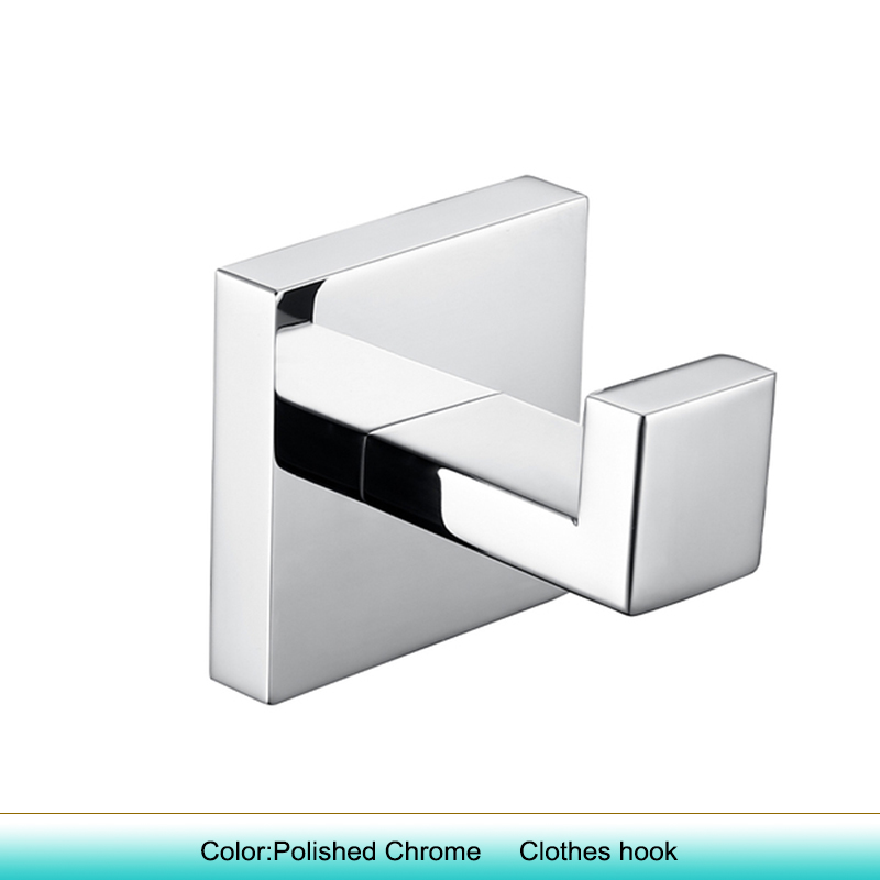 Accesorios de WC cromados pulidos, soporte de papel higiénico, gancho de pared, toallero, colgador de batas, juego de accesorios de baño de acero inoxidable: Blanco