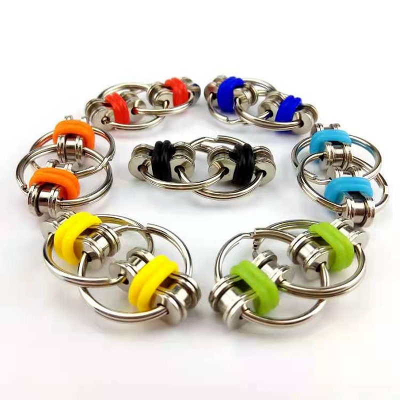 1Pc 5 Kleuren Grappig Creatief Speelgoed Fidget Speelgoed Bike Chain Fidget Speelgoed Voor Autisme Adhd Stress Handen Grappige Speelgoed voor Kinderen Gxe