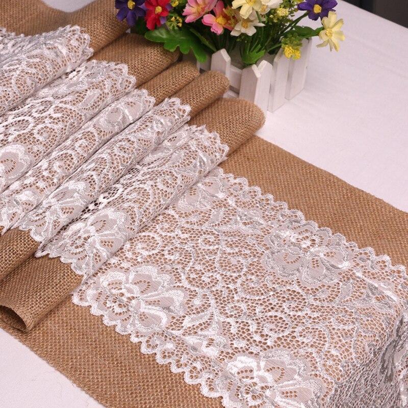 Classical White Lace Linen Table Runner Christmas Wedding Party Banquet Decoration Table Runner Home Hotel Restaurant Tablecloth