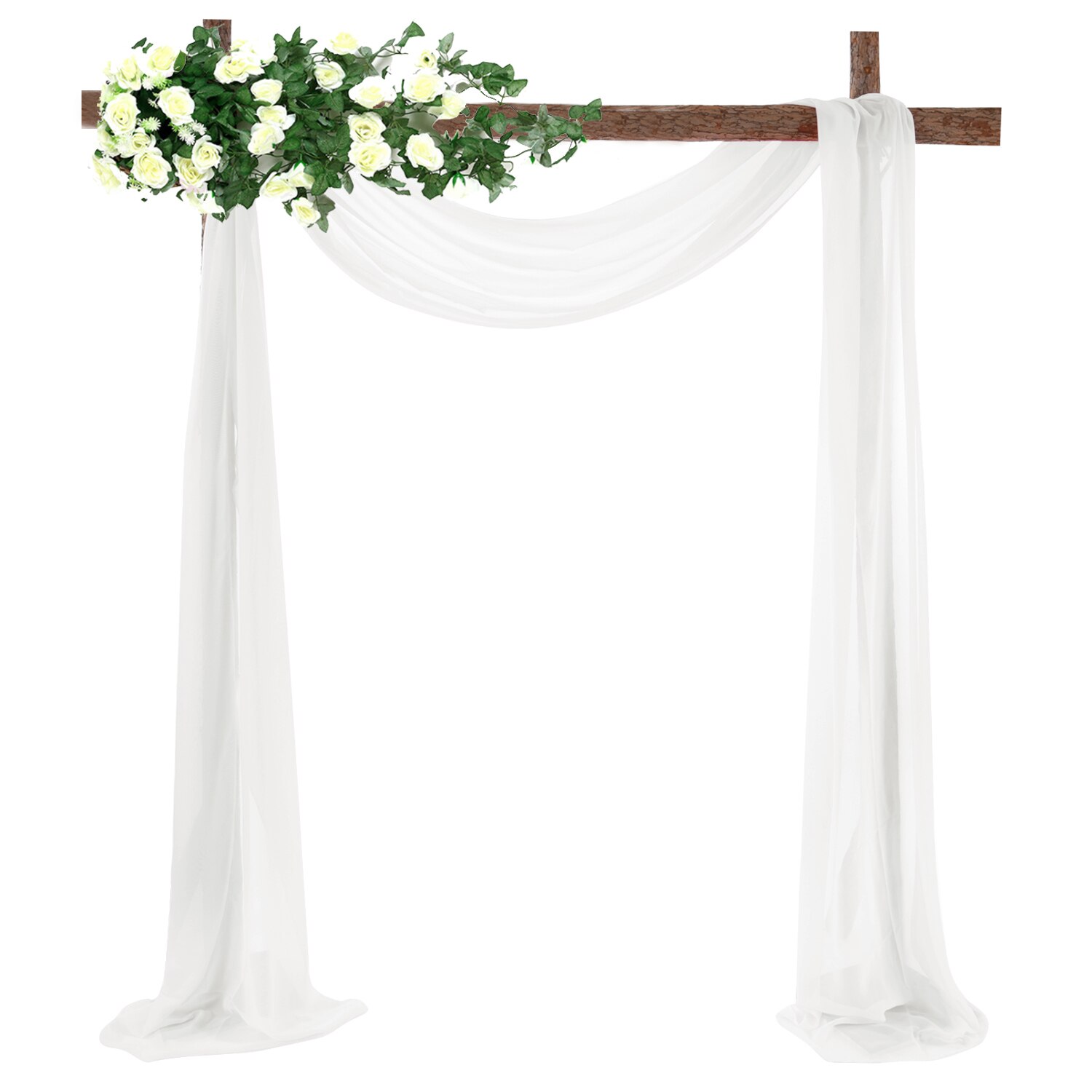 Tela drapeada para arco de boda, tela de gasa para cortinas, decoraciones de oscilación para recepción y ceremonia de boda