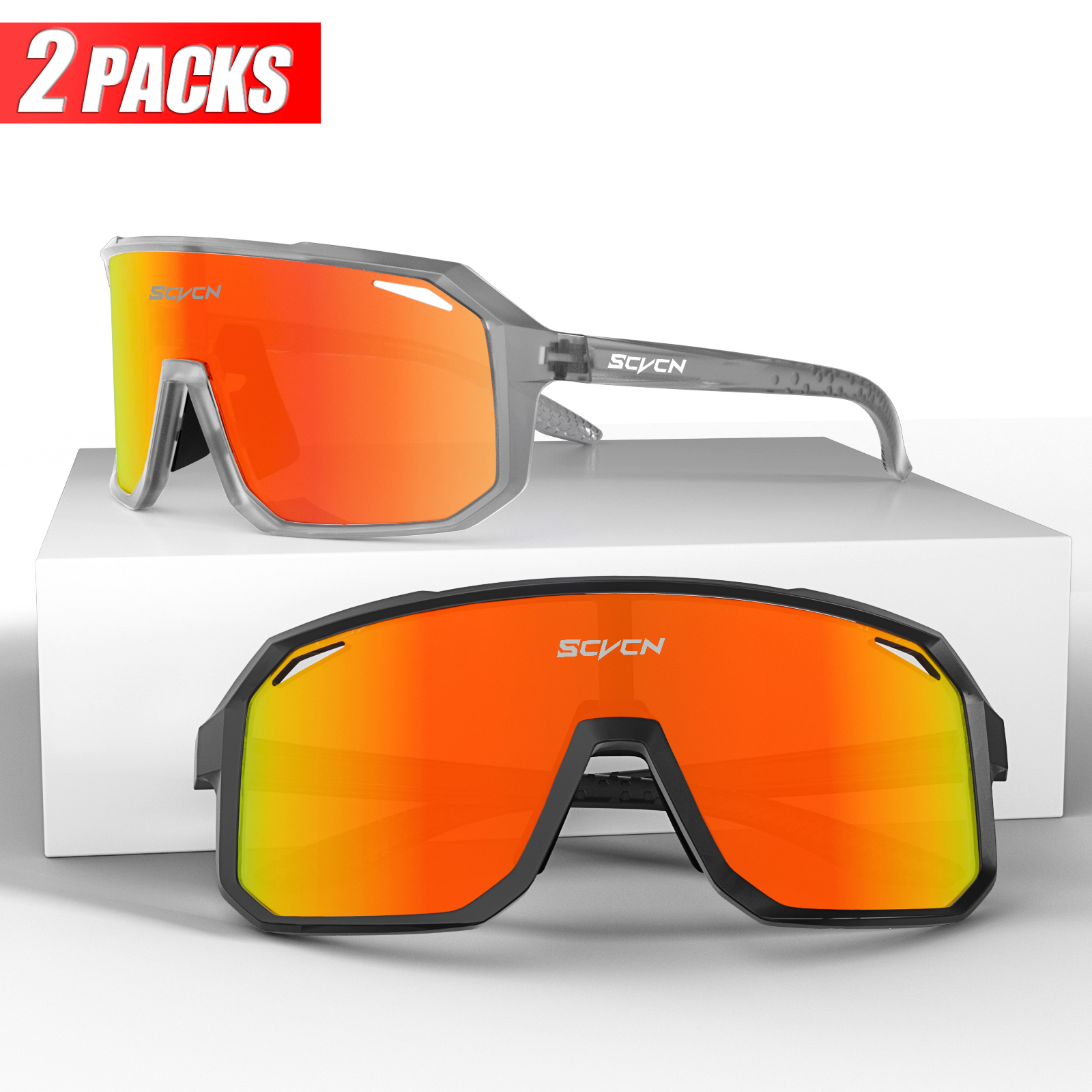 SCVCN Sport Männer UV400 Sonnenbrille Radfahren Gläser Runing Cycl Camp Bike Brillen MTB Outdoor Brille Fahrrad Frauen Jagd