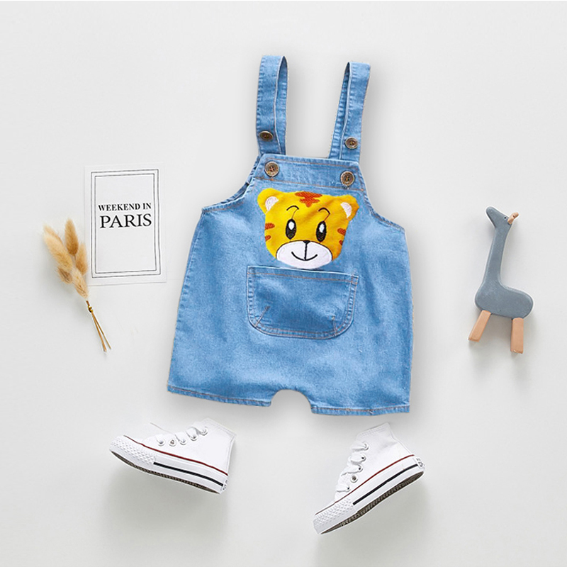 Diimuu Zomer Mode Kids Baby Denim Overalls Kleding Kinderen Jeans Kleding Korte Broek Voor Jongen Print Broek