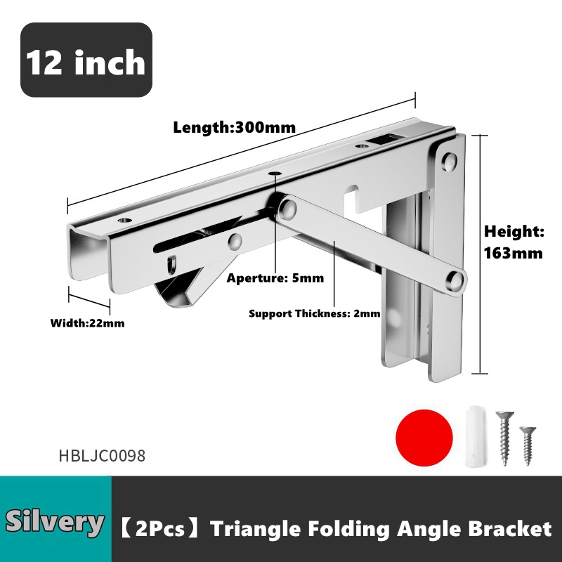 2 stk. foldbare hyldebøjler kraftige sammenklappelige hyldebøjler i rustfrit stål til bænkebord, pladsbesparende gør-det-selv-beslag: Rød