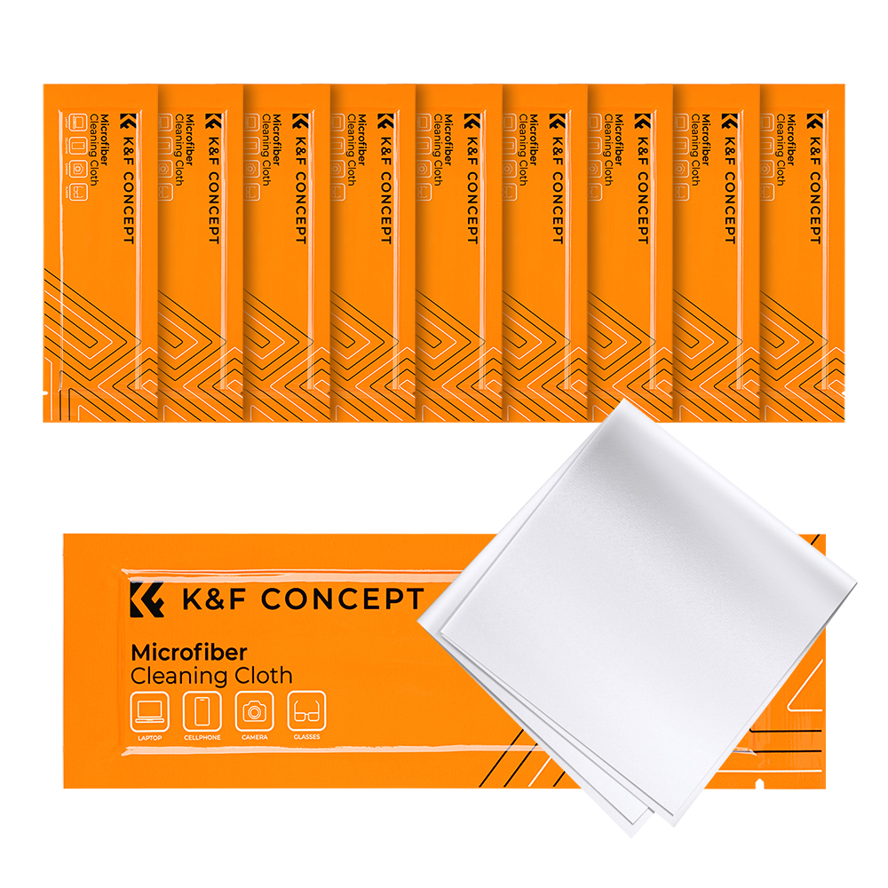 K & F Concept 14*14Cm 10 Pak Individueel Vacuümverpakte Microvezel Schoonmaakdoeken Voor Cameralenzen Glazen Telefoons Schermen