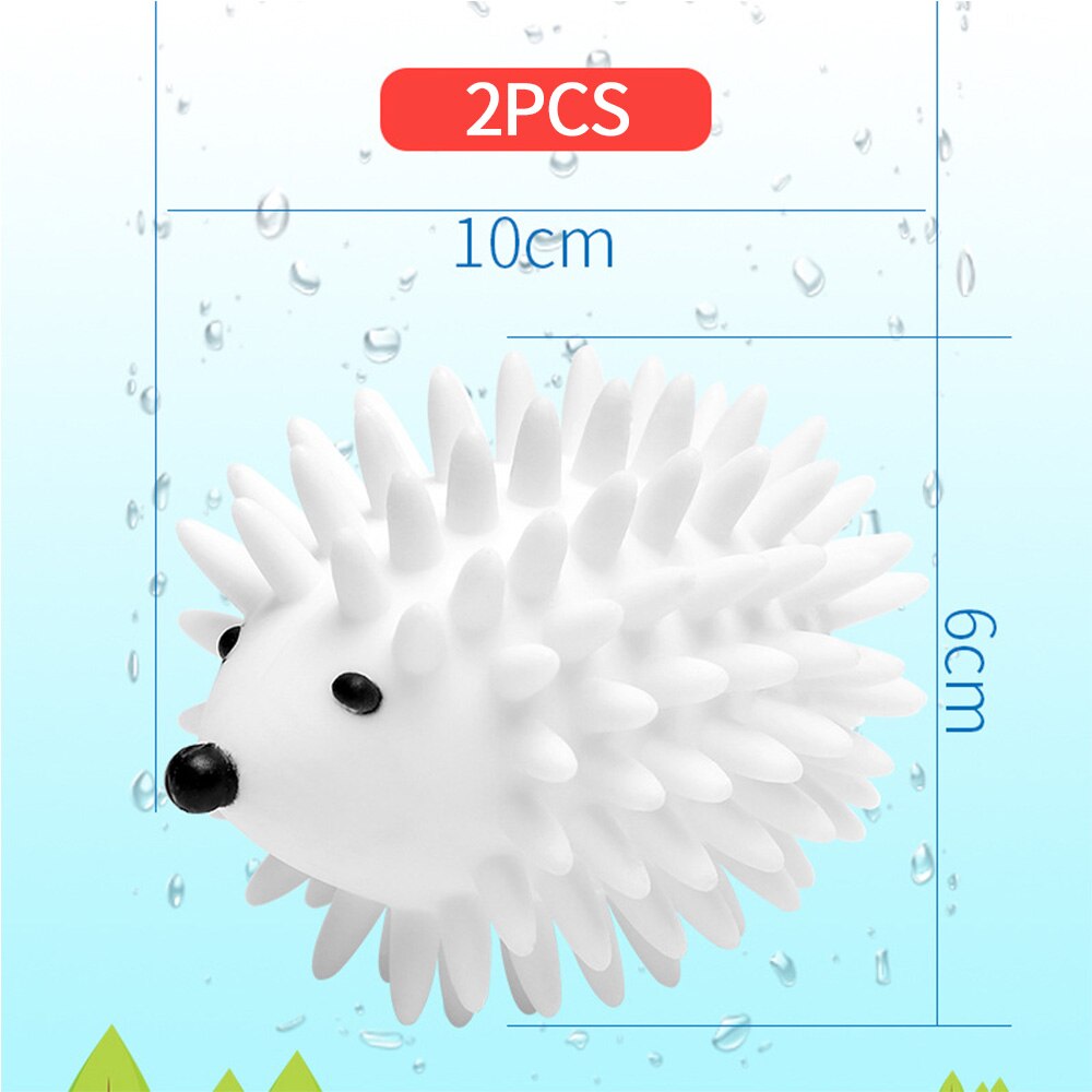 2pcs Reusable Hedgehog Dryer Ball Washing Ball Plush Hair Catcher Laundry Ball For Washing Machine Home School