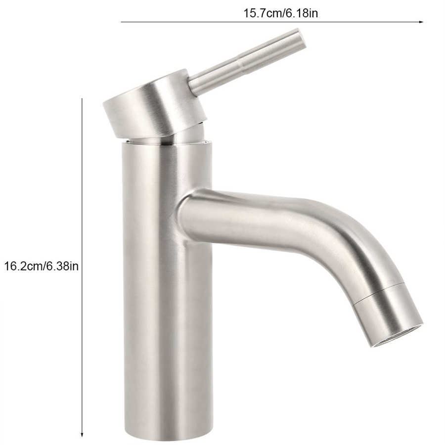 SUS304 Stainless Steel Bathroom Sink Faucet One-Handle Kitchen Water-Tap Ba Home