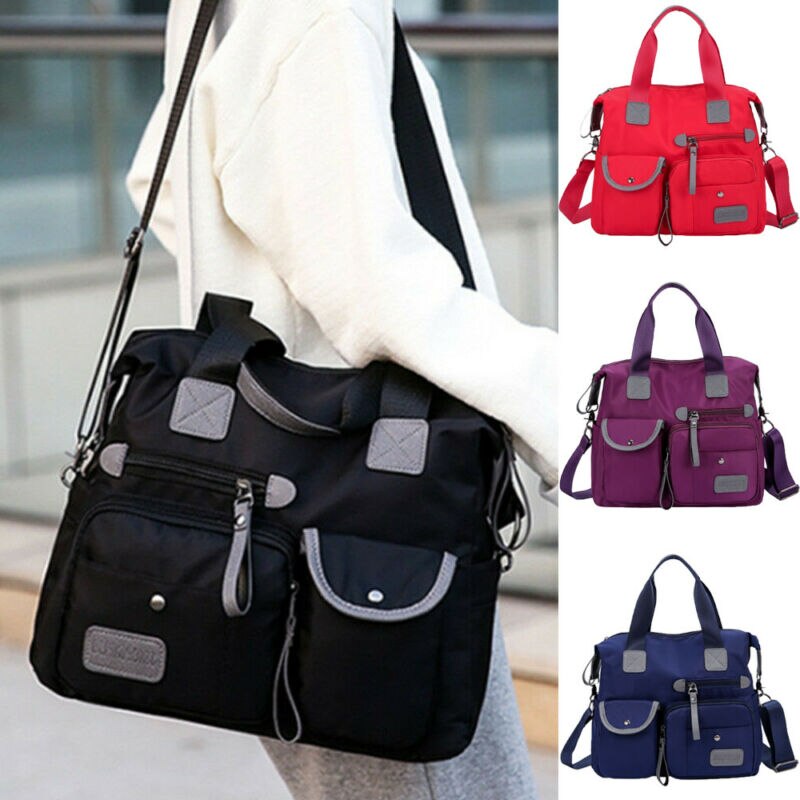 Women Large Capacity Nylon Shoulder Bag Messenger Waterproof Crossbody Bag Nylon Shoulder Bag Large Capacity Crossbody Bag