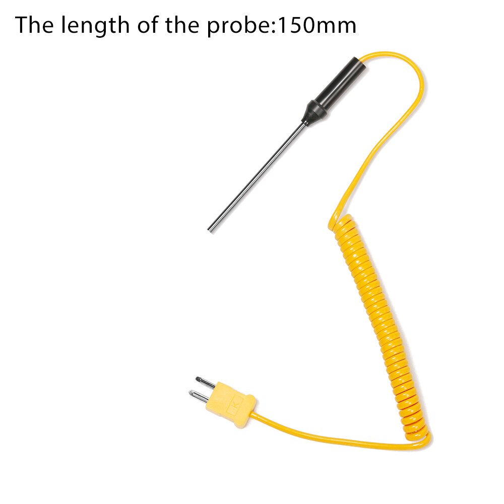 Sonda termopar tipo K, Sensor de temperatura de-50 °C a 100 °C, herramientas de medición con Cable de alambre, 150/200/300/500mm, 1 ud.: 150mm