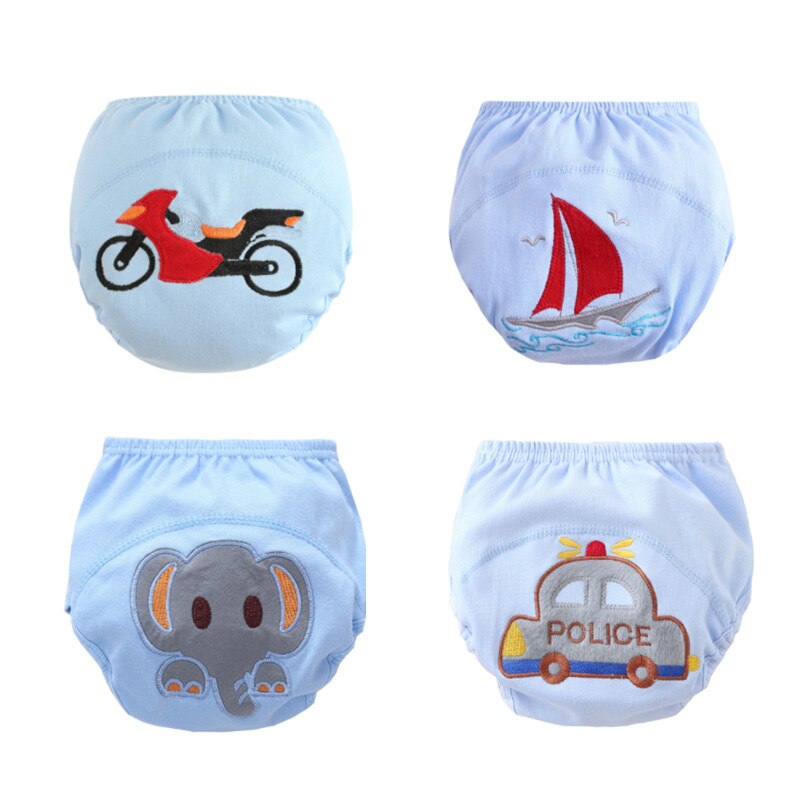 4pc/lot Baby Washable Diapers Underwear/Cotton Breathable Underwer Training Pants 90/100: LPmochuan / 100 (12 to 15kg)