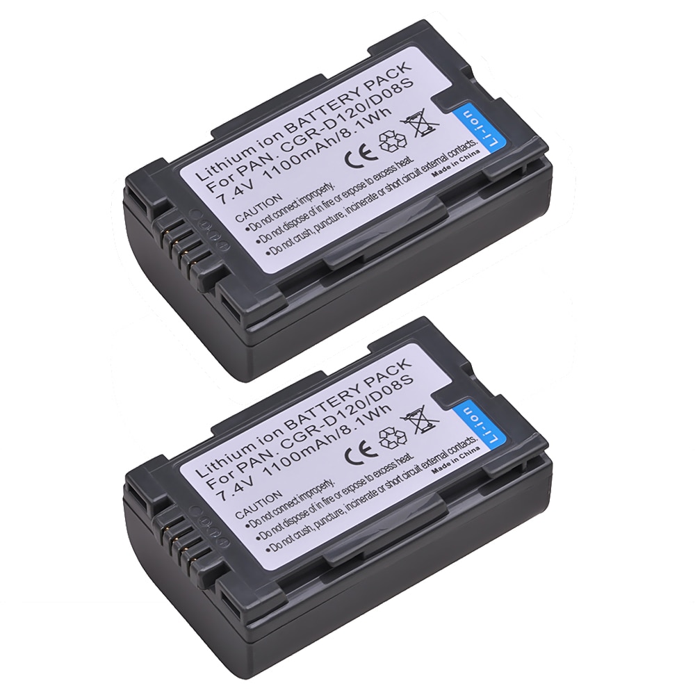 2pcs Spare Battery Pack for CGR-D08 CGR-D08A CGR-D08A/1B CGR-D08R CGR-D08S CGR-D110 CGR-D120 CGR-D120A PV-DBP8 PV-DBP8A Battery