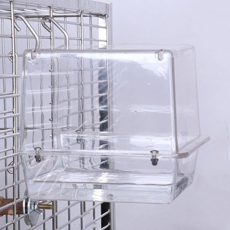 Jaula de Baño de aves con doble gancho, ajustable, grande, con visión clara, Pet L69B