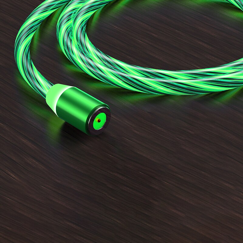 LED che scorre illuminano USB Sync tipo-c cavo dati caricabatterie IPhone cavo di ricarica: 2m green cable