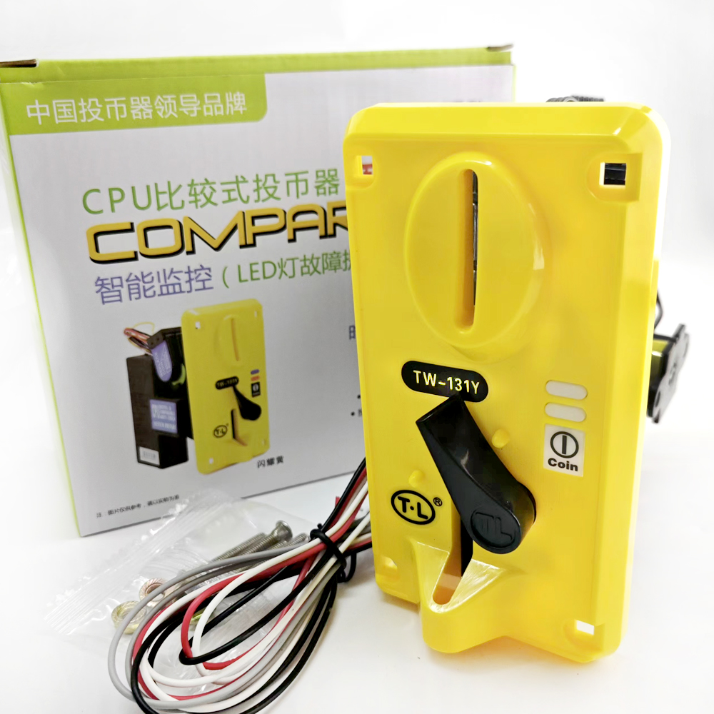 Arcade cpu multimøntacceptor til salgsautomat, møntvaskeri, massagestol, arcade jamma videospil tw - 131: Gul