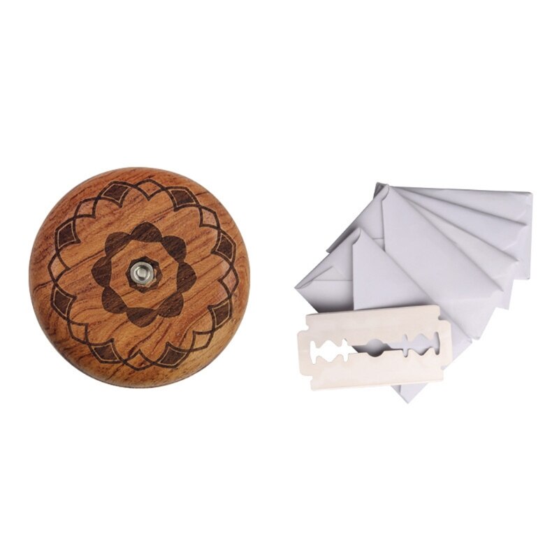 Cuchillo de madera para pan, maquinilla de afeitar con bolsa de almacenamiento, herramienta de corte de puntuación de masa Lame de pan redondo para panaderos de masa de pan DIY: 4