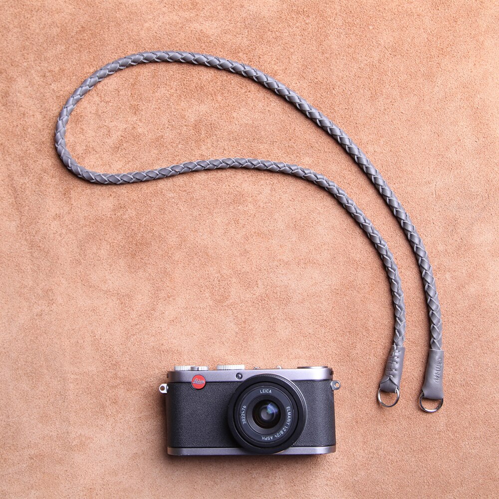 Cam-in  cs205 læder flettede slr kameraremme digital mikro enkelt kamera skulderrem rundt hul grænseflade lanyard