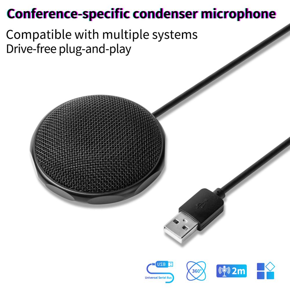 USB Condenser Microphone Portable Omni-Directional Microphone Mic for Meeting Live Singing Computer Microphone