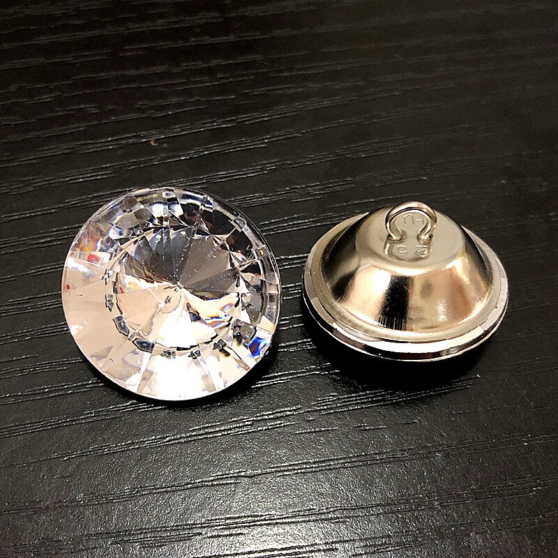 100PCS/lot White Clear acrylic Button 18mm 20mm acrylic Crystal Buttons For Clothing Sofa Craft Sewing Accessories DIY: 18mm 100pcs