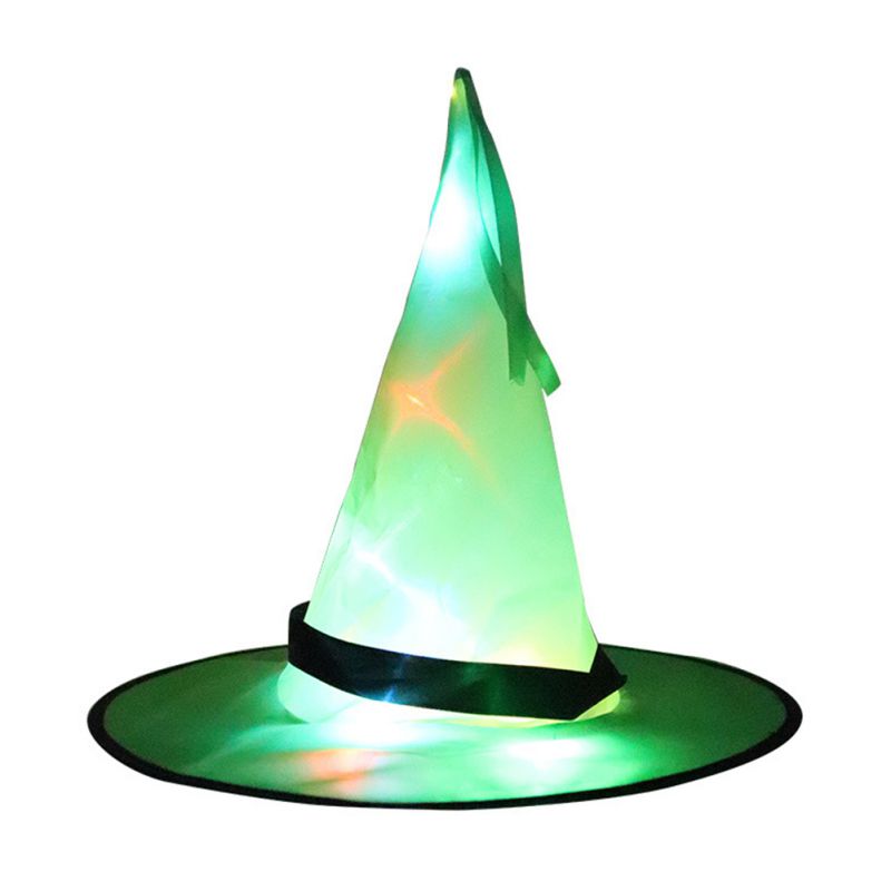 Halloween luz brillante sombrero niños sombrero de bruja con LED brillante brujas sombrero de Halloween Cosplay árbol Decoración