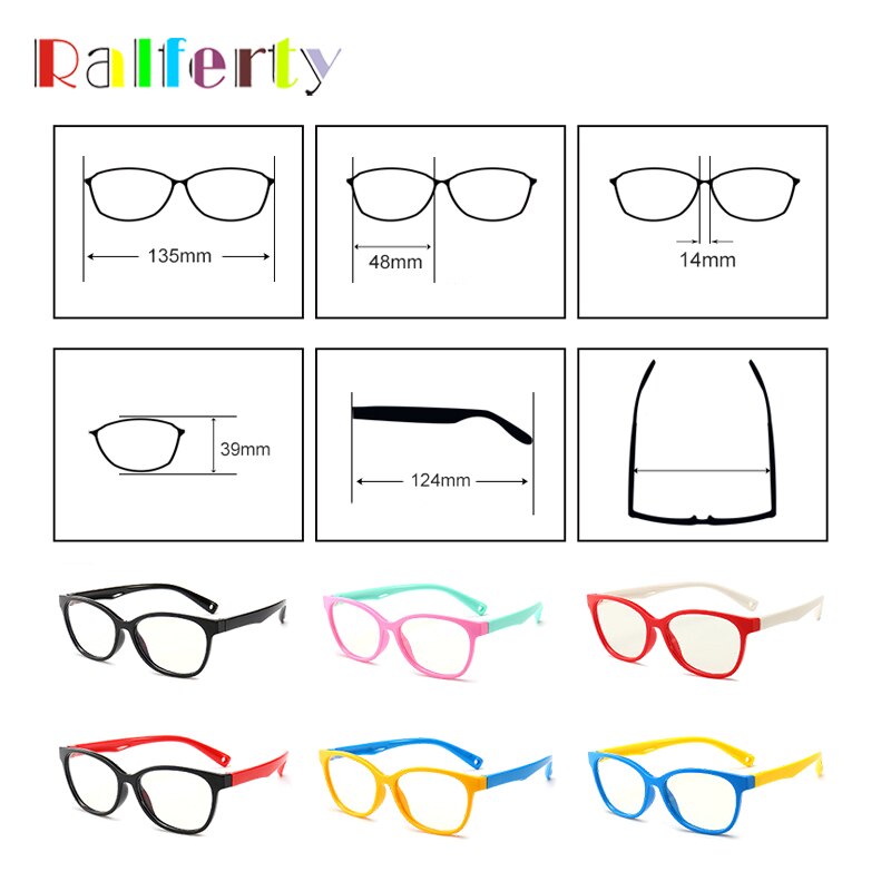 Ralferty kids ultralichte siliconen brilmontuur anti-blauwfilterbril computerbril  uv400 brillenmonturen kind  k007