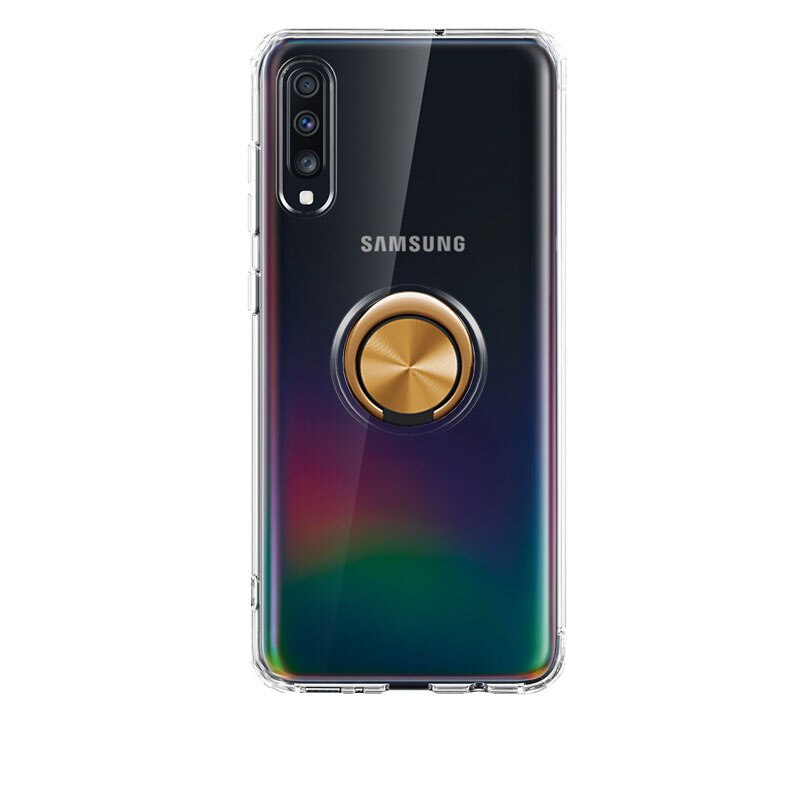 Support Transparent étuis pour Samsung A30S Coque de Protection en Silicone souple Coque de magnétisme pour Samsung a30s A 30s Coque: For Samsung A30S / Or