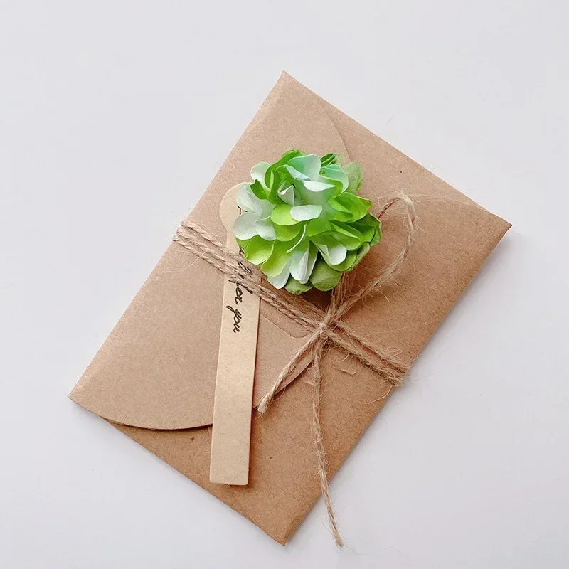 5pcs Mini Flower Envelopes with Paper Card Vintage Envelopes DIY Kawaii Christmas Party Postcards Invitation Cards Cover: black