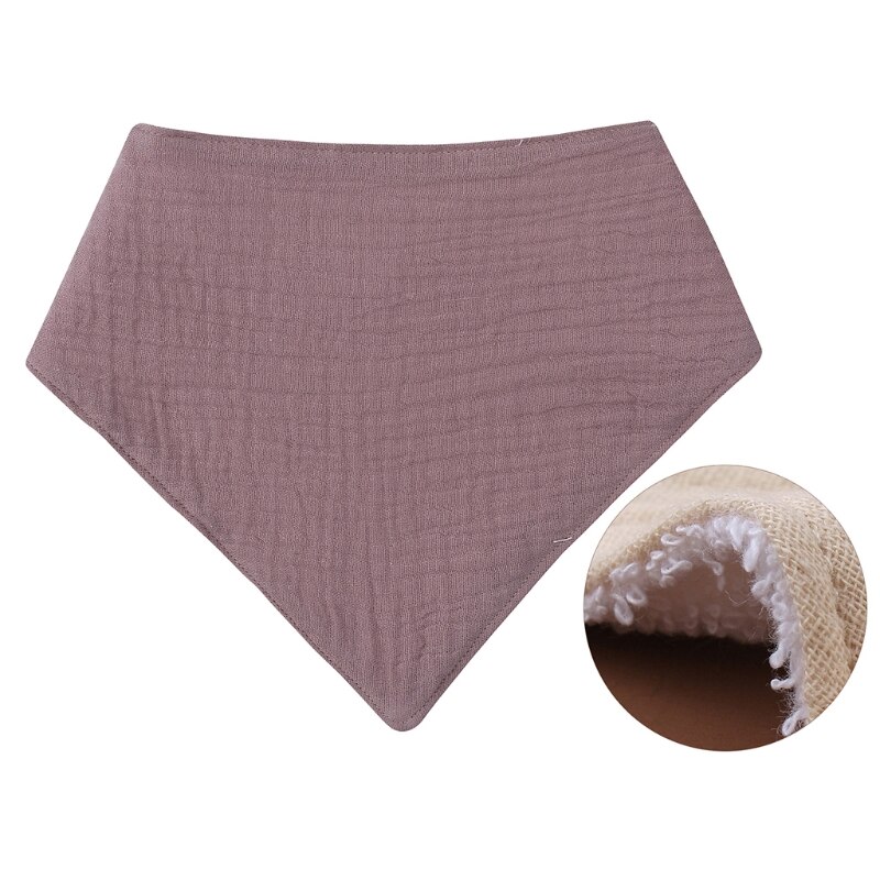 Bavaglino per allattamento per bambini bavaglino tinta unita bottone a pressione asciugamano Saliva morbido cotone triangolo Burp Cloth per neonato