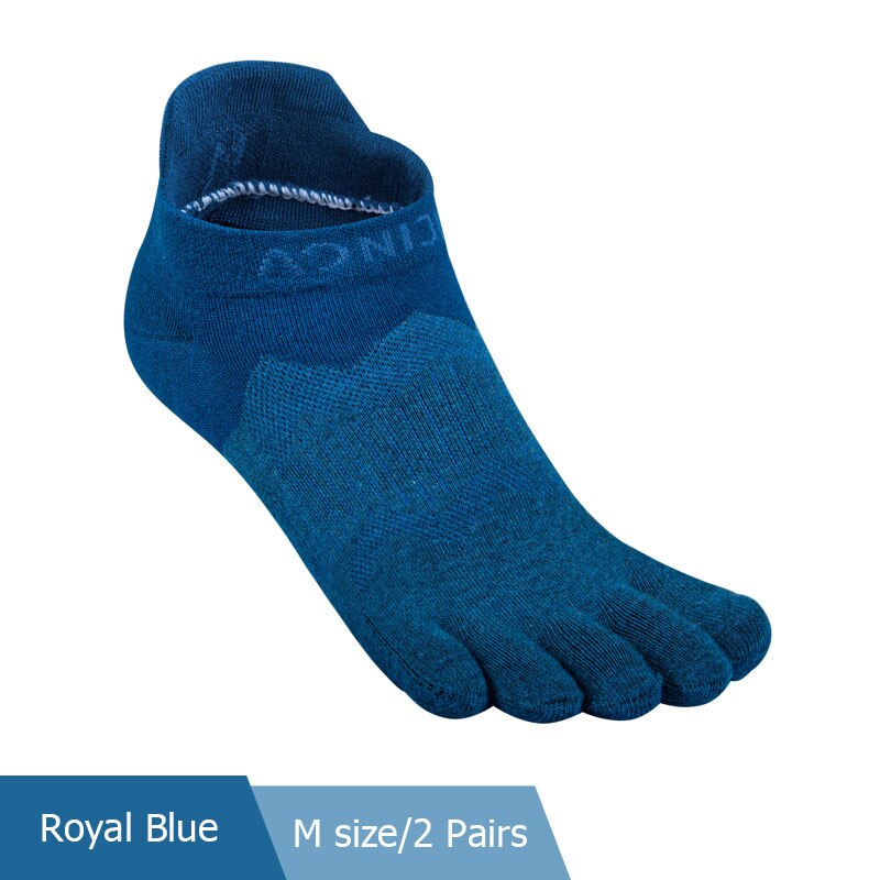 2 Pairs Aonijie E4810 Ultra Run Vijf Teen Sokken Low Cut Sokken Toesocks Voor Running Marathon Trail: Royal Blue M size