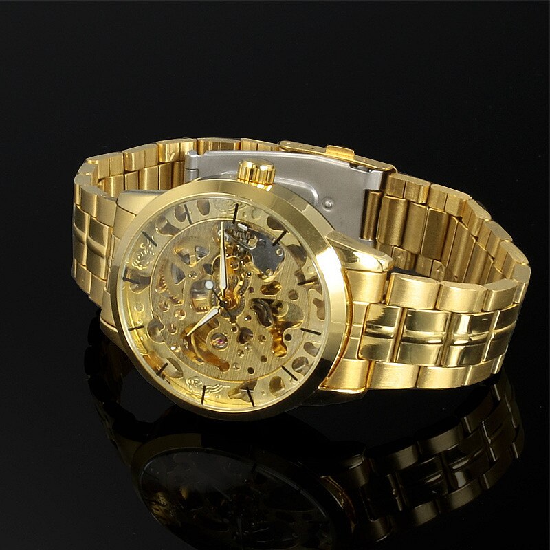 Winnaar Gouden Horloges Luxe mannen Mode Automatische Hollow Out Man Mechanische Horloges Waches relogio masculino