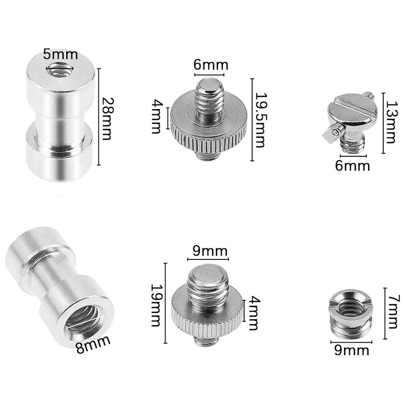 22PCS Camera Screw Converter Male Female Tripod Screw Thread Adapter Threaded Screw Converter Adapter Mount Set