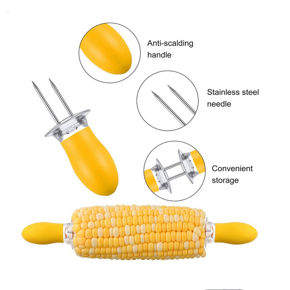 Bbq Maïs Houders Veilige Rvs Maïskolven Houders Spiesjes Naald Gaffel Outdoor Bbq Barbecue Hand Tool