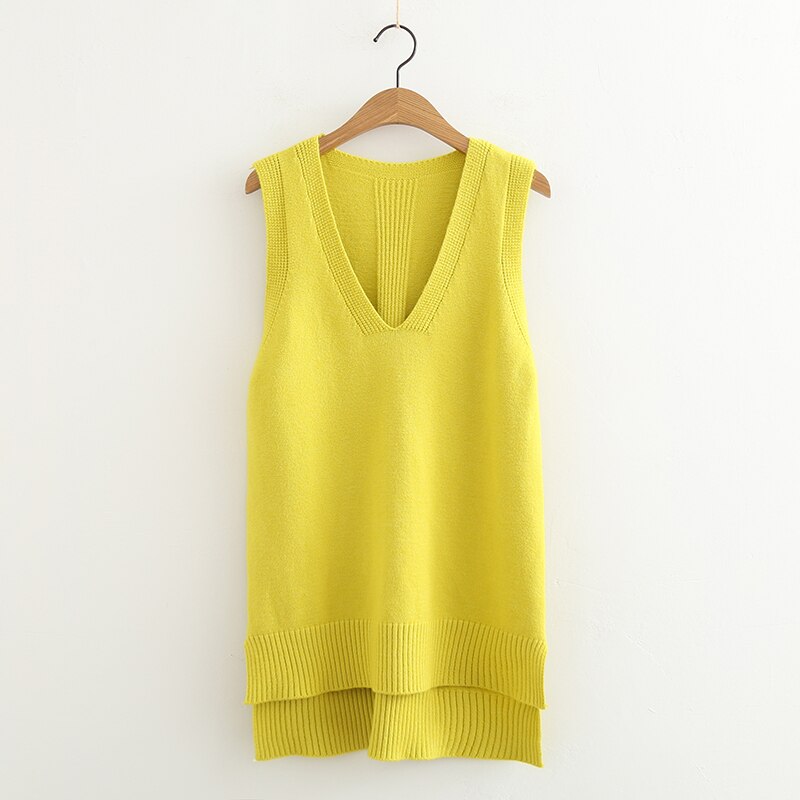 Pull à col rond pour femmes, gilet tricoté sans manches, en coton doux élastique, couleur unie, printemps été,