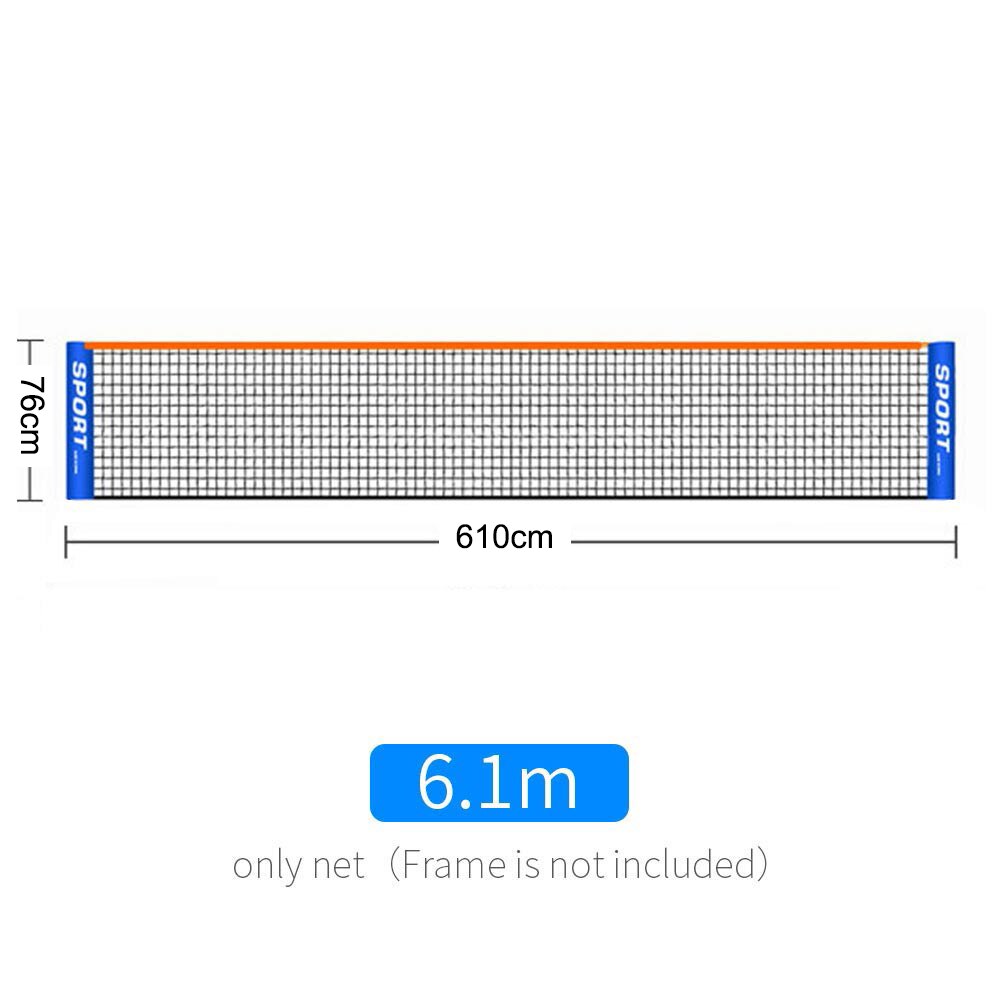 Badminton Net Ohne Stand 4 Größe Leichtathletik Sport Tennis Training Net PE Bewegung Sparring Gerät Kinder Training Net: 6.1m only net