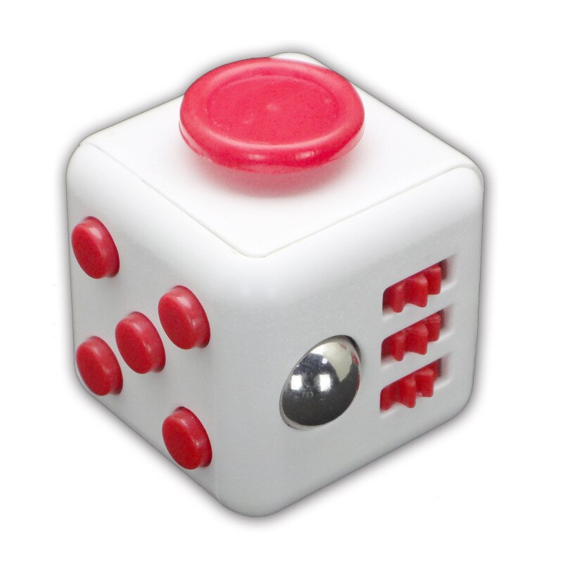 Puzzle Decompression Cube Smart Decompression Dice Resistance Toy Anxiety Practicing Dice Toys For Children: White Red