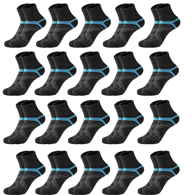 Chaussettes de dehors Noires pour Homme, Décontractées, de , Respirantes, pour Automne et Hiver, Lot de 3/5/10/20 Paires: Herbe Vert