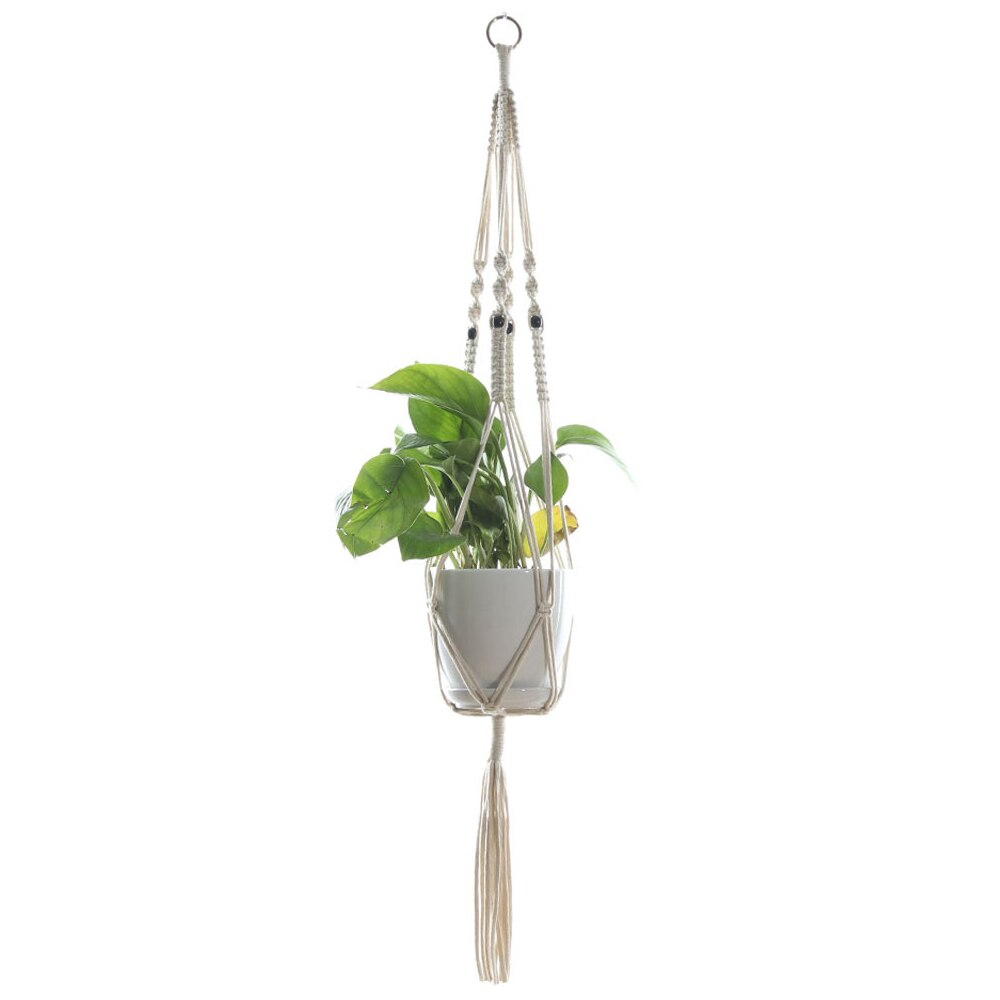 Hanging Baskets Macrame Plant Hanger Flower Pot Holder Hanger Wall Decoration Countyard Garden Jute Rope Braided Craft: A6 1.05m