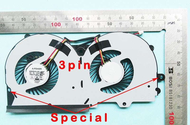 Ventilateur de refroidissement pour processeur Clevo P950HP P950ER P950HR P955ER P950EP6 P955EP6 P950ED BS5005HS U3D U3E: 3pin special gpu